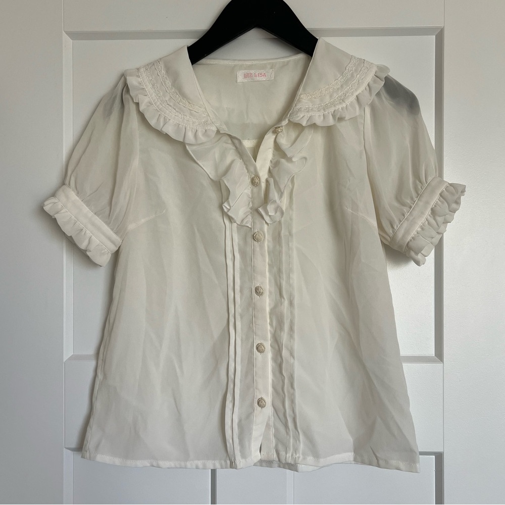 Liz Lisa Puff Sleeve Embroidered Top | Size 0